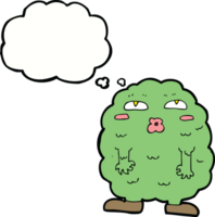 funny cartoon monster with thought bubble png