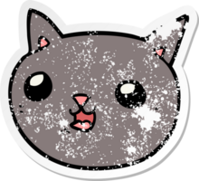 distressed sticker of a cartoon cat png