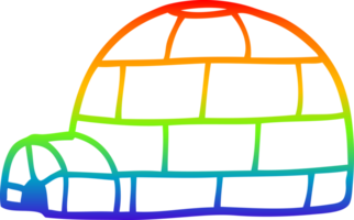 rainbow gradient line drawing cartoon igloo png