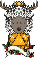 personnage de druide elfe avec illustration naturelle de vingt dés png