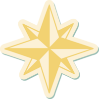 tattoo style sticker of a star png