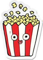 klistermärke av en tecknad popcorn png