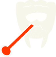 flat color style cartoon unhealthy tooth png