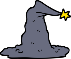 hand drawn doodle style cartoon wizard hat png