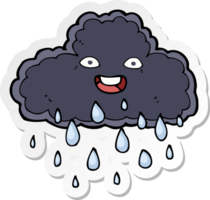 adesivo de uma nuvem de chuva de desenho animado png