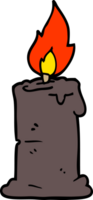 cartoon doodle burning candle png