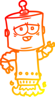 warm gradient line drawing cartoon robot png