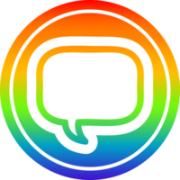 speech bubble circular in rainbow spectrum png