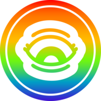 œil fixe circulaire dans le spectre arc-en-ciel png