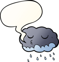 caricatura, nube de lluvia, y, burbuja del discurso, en, suave, gradiente, estilo png