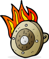 desenho animado queimando escudo png