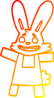 warm gradient line drawing cartoon smiling rabbit png