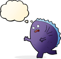 cartoon monster with thought bubble png