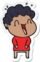 sticker of a cartoon happy man png