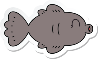 sticker of a quirky hand drawn cartoon fish png