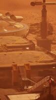 Martian colony base and rover on Mars planet video