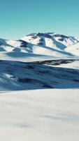 Snow covered volcanic crater in Iceland video