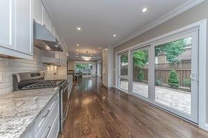 modern kitchen with playful patterns colors professional advertising photography photo