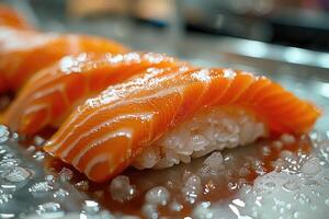 sashimi sushi in the kitchen table professional advertising food photography photo