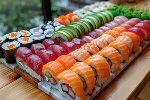 sashimi sushi in the kitchen table professional advertising food photography photo