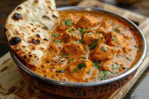 Chicken tikka curry in the kitchen table professional advertising food photography photo