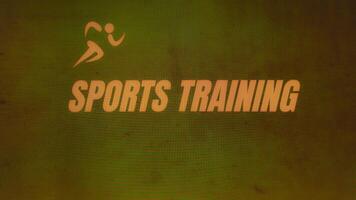 Sports Training inscription on abstract background with running man symbol. Sports conception video