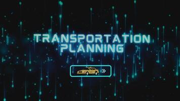 Transportation Planning inscription on abstract background with car illustration. Graphic presentation. Transportation concept video