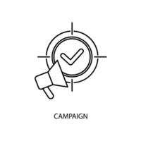 Campaña concepto línea icono. sencillo elemento ilustración. Campaña concepto contorno símbolo diseño. vector