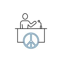 paz activismo concepto línea icono. sencillo elemento ilustración. paz activismo concepto contorno símbolo diseño. vector