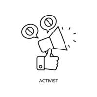activista concepto línea icono. sencillo elemento ilustración. activista concepto contorno símbolo diseño. vector