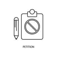 petition concept line icon. Simple element illustration. petition concept outline symbol design. vector