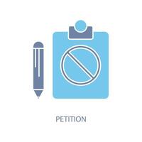 petition concept line icon. Simple element illustration. petition concept outline symbol design. vector