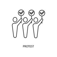 protest concept line icon. Simple element illustration. protest concept outline symbol design. vector