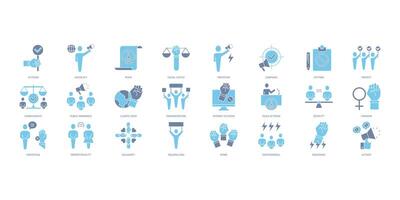 activism icons set. Set of editable stroke icons.Set of activism vector