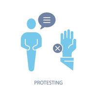 protesting concept line icon. Simple element illustration. protesting concept outline symbol design. vector