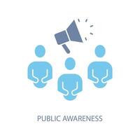 public awareness concept line icon. Simple element illustration. public awareness concept outline symbol design. vector