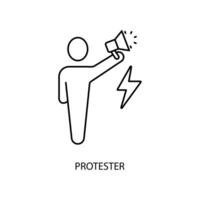 protester concept line icon. Simple element illustration. protester concept outline symbol design. vector