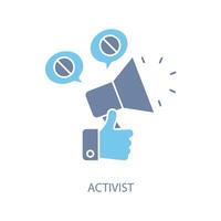 activist concept line icon. Simple element illustration. activist concept outline symbol design. vector