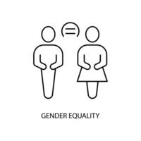 género igualdad concepto línea icono. sencillo elemento ilustración. género igualdad concepto contorno símbolo diseño. vector