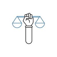 social justice concept line icon. Simple element illustration. social justice concept outline symbol design. vector