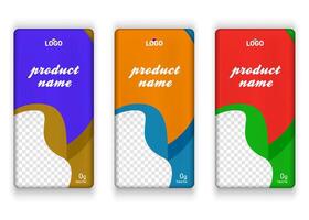 Cement and chocolate bar label design with multiple color variant eps vector