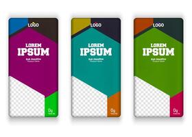 Cement and chocolate bar label design with multiple color variant eps vector