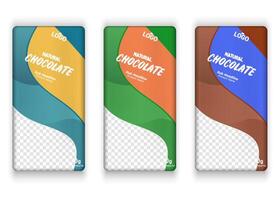 Cement and chocolate bar label design with multiple color variant eps vector