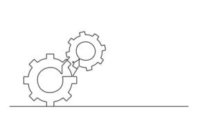 Setting icon continuous single line drawing free illustration vector