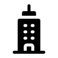 Simple Skyscraper Solid icon. The icon can be used for websites, print templates, presentation templates, illustrations, etc vector