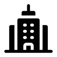 Simple Building Solid icon. The icon can be used for websites, print templates, presentation templates, illustrations, etc vector