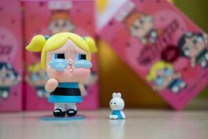 Bangkok, Thailand - April 26, 2024 CRYBABY Powerpuff Girls Series Figures. Bubbles photo