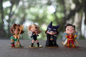Bangkok, Thailand - April 12, 2024 DC Justice League Childhood Series Figures. A cute of collectable photo