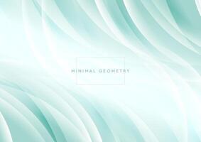 Tech abstract minimal wavy green cyan background vector