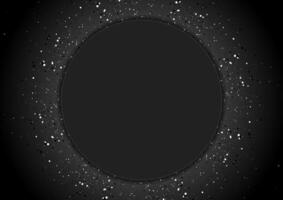 Black circle with grey white small dots abstract shiny background vector